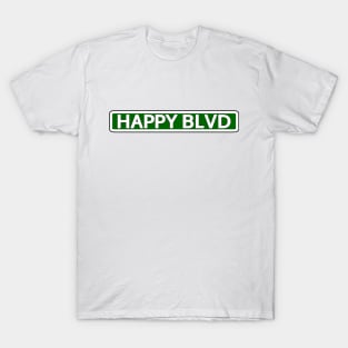 Happy Blvd Street Sign T-Shirt